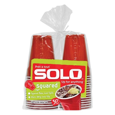 Solo 18oz Squared Red Plastic Cups (30 count)