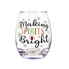 Evergreen Making Spirits Bright Wine Glass