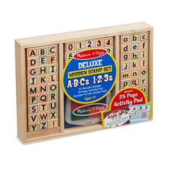 Melissa & Doug Wooden Stamp Set A-B-Cs 1-2-3s