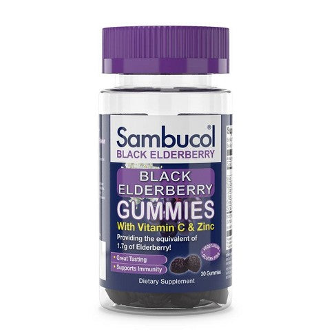 Sambucol Black Elderberry Gummies w/ Vitamin C & Zinc (30 count)