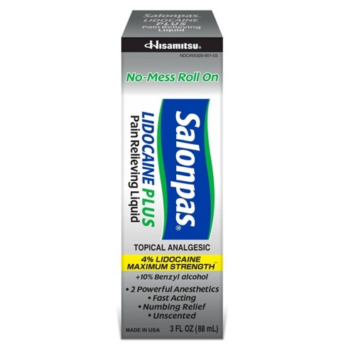 Salonpas Lidocaine Plus Pain Relieving Liquid Roll On 3fl oz