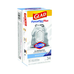 Glad ForceFlex Plus Clorox Tall Kitchen Drawstring Bags Moutain Air 13Gal (34ct)