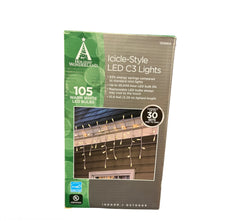 Holiday Wonderland Warm White Icicle Style LED C3 Lights 10.8ft