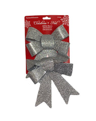Christmas Noel Glitter Small Bows 2pk Assorted Colors