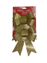 Christmas Noel Glitter Small Bows 2pk Assorted Colors