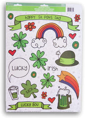 St. Patricks Day Window Clings Assorted 1ct
