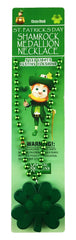 ST. PATRICKS DAY LED SHAMROCK MEDALLION NECKLACE