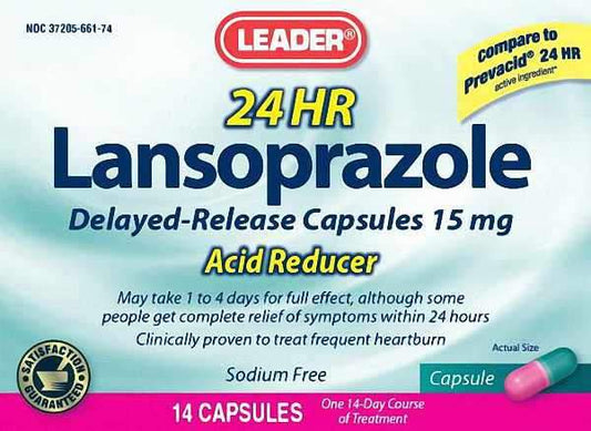 Leader lansoprazole 15mg 42ct