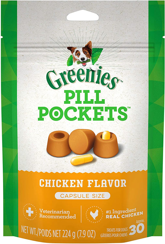 GREENIES PILL POCKETS CHICKEN FLAVOR 30 COUNT 7.9oz