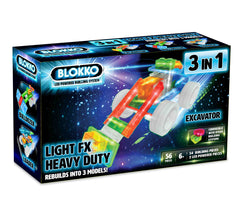 Blokko Kids Construction Vehicle Toy Led Building 3 in 1