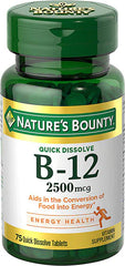 Nature's Bounty B-12 2500mcg (75 quick dissolve tablets)