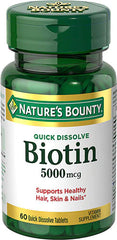 Nature's Bounty Biotin 5000mcg (60 quick dissolve tablets)