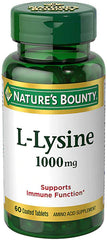 Nature's Bounty L-lysine 1000mg (60 coated tablets)