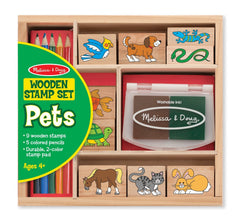 MELISSA & DOUG WOODEN STAMP SET PETS