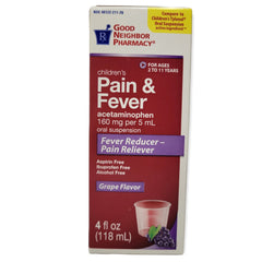 Good Neighbor Pharmacy Children's Pain & Fever Grape Flavor 4fl oz