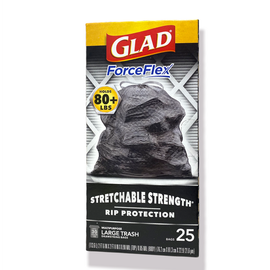 Glad ForceFlex 30Gal Large Drawstring Trash Bag 25ct