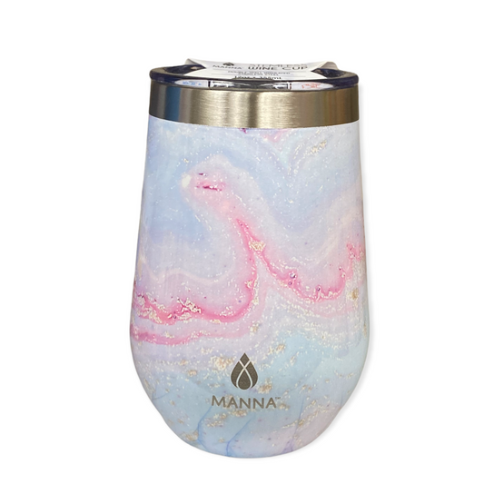 Manna Wine Tumbler w/ Sliding Lid- Mixed Marbles 12oz