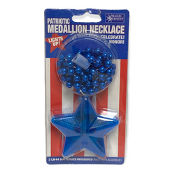 Patriotic Medallion Necklace Assorted Colors 1ct