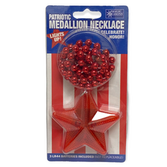 Patriotic Medallion Necklace Assorted Colors 1ct