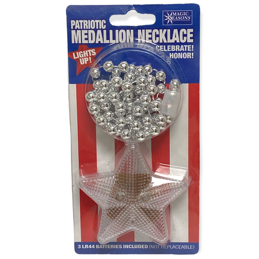 Patriotic Medallion Necklace Assorted Colors 1ct