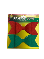Diamond Bows 2-piece set (Red & Green)
