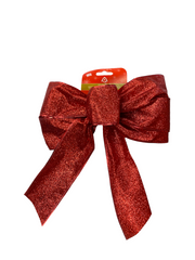Glitter Hand Tied Wired Christmas Bows Assorted Colors 1ct