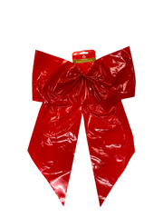 Christmas Bow, 2-Loop, Red Poly