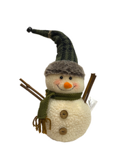 Evergreen Fabric Snowman Table Decor Tall Hat