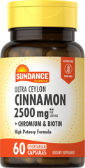 Sundance Cinnamon 2500mg + Chromium & Biotin (60 vegetarian capsules)