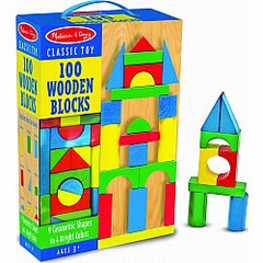 MELISSA & DOUG CLASSIC TOY 100 WOODEN BLOCKS