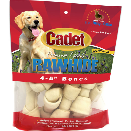 CADET PREMIUM GRADE RAWHIDE 4-5" BONES 1LB