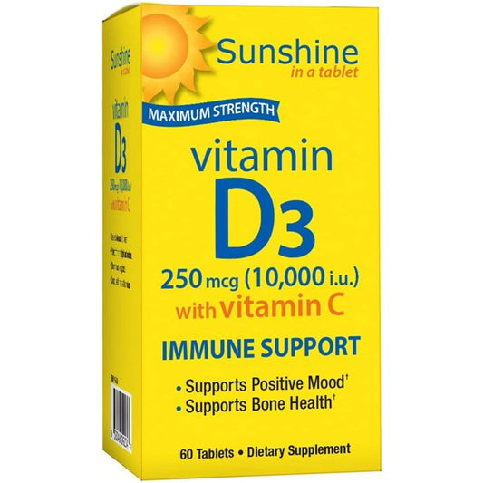 Sunshine Vitamin D3 250mcg with Vitamin C (60 tablets)