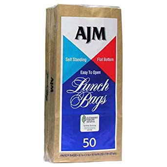 AJW Brown Lunch Bags 50ct