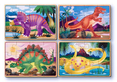 Melissa & Doug Wooden Jigsaw Puzzles in a Box Dinosaurs