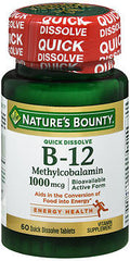 Nature's Bounty B-12 1000mcg (60 quick dissolve tablets)