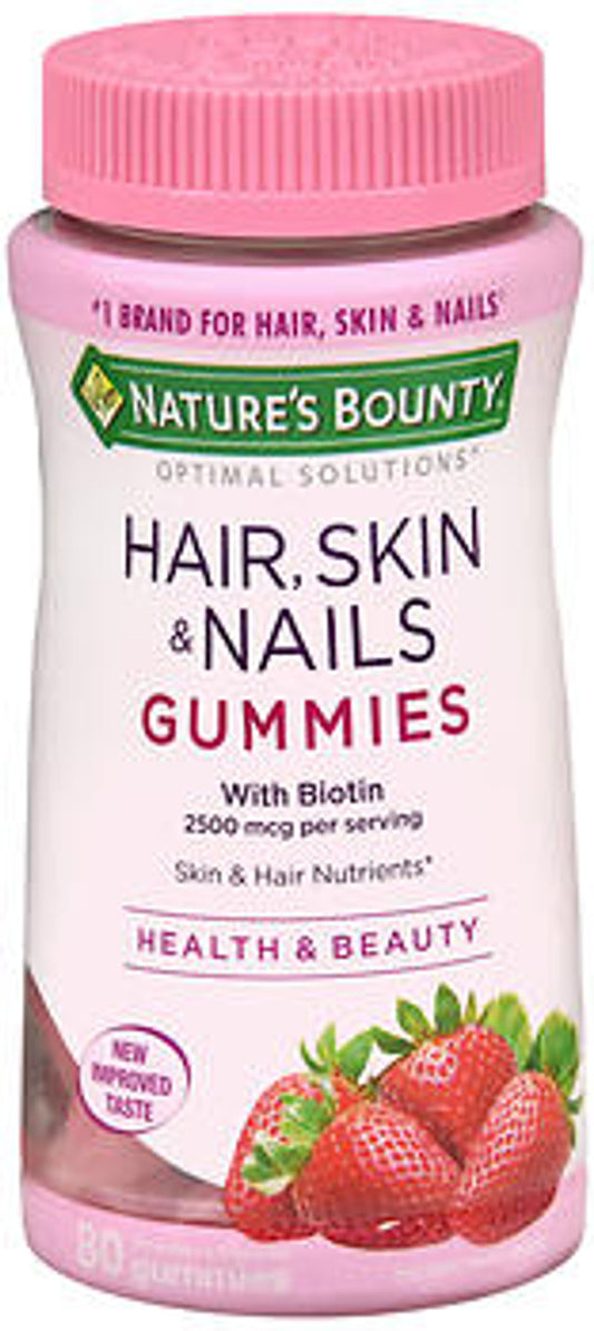 Nature's Bounty Hair, Skin & Nails (80 strawberry flavored gummies)