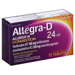 Allegra D 24h 240- 180mg Tabs 15ea