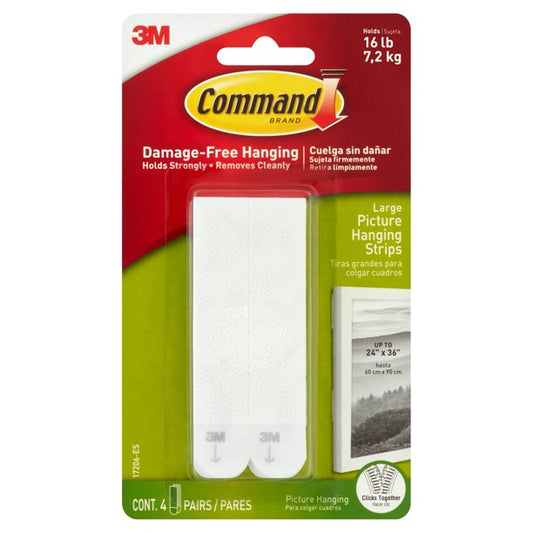 Command White Large Picture Hanging Strips 4pairs