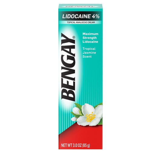 Bengay Lidocaine 4% Topical Analgesic Cream Tropical Jasmine Scent 3oz
