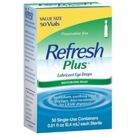 Refresh Plus Lubricant Eye Drop Original Strength- 50 Vials (0.01 oz each)