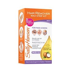 Sally Hansen Face & Bikini Hair Remover Wax Strip Kit 34 Wax Strips 0.5 oz