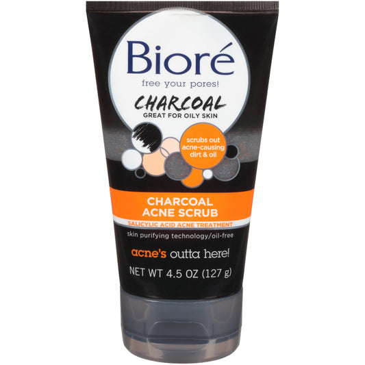 Biore Charcoal Acne Scrub Salicylic Acid Acne Treatment 4.5oz