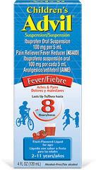 Children's Advil Suspension Fever Aches & Pains Reducer Fruit Flavored Liquid 4fl oz