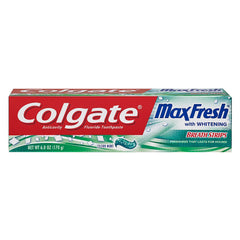 Colgate Max Fresh w/ Whitening Breath Strips Clean Mint Toothpaste 6oz