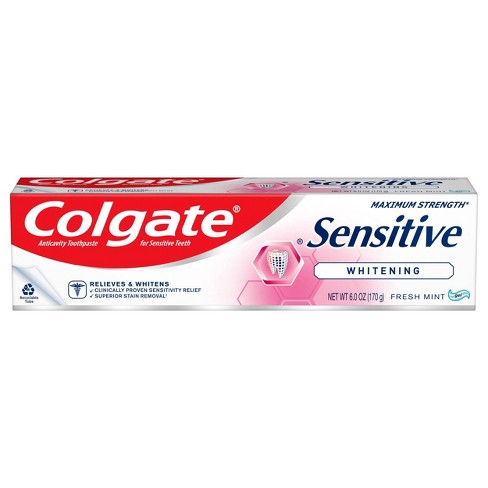Colgate Maximum Strength Sensitive Whitening Gel Fresh Mint Toothpaste 6.0oz
