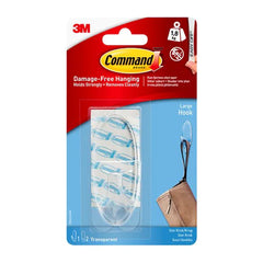 Command Large Clear Hook with Clear Strips