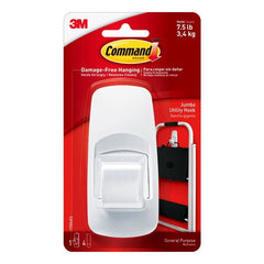 Command Jumbo White Utility Hook 1ct