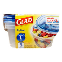 Glad Big Bowl Large Round 3 containers