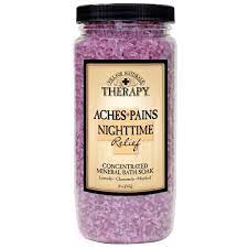 Village Naturals Therapy Aches + Pains Nighttime Relief Concentrated Mineral Bath Soak 20 oz