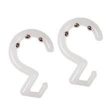 Excell Clear Roller Glide Shower Curtain Hooks 12ct
